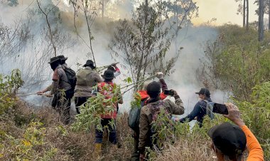 Polres-Batu-Terjunkan-Personel-Tangani-Karhutla-di-Gunung-Buthak-dan-Sterilisasi-Jalur-Pendakian-Panderman