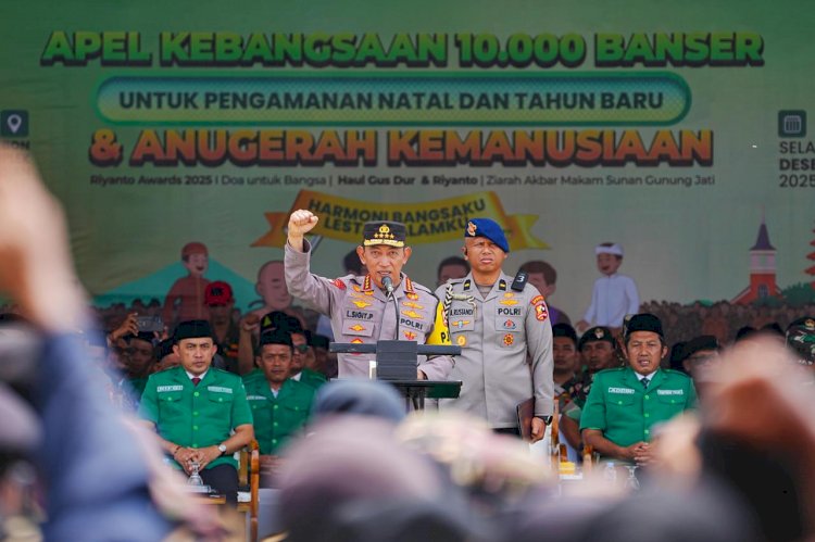 Kapolri Pimpin Apel Kebangsaan Banser, Perkuat Sinergi Pengamanan Natal 2025 dan Tahun Baru 2026